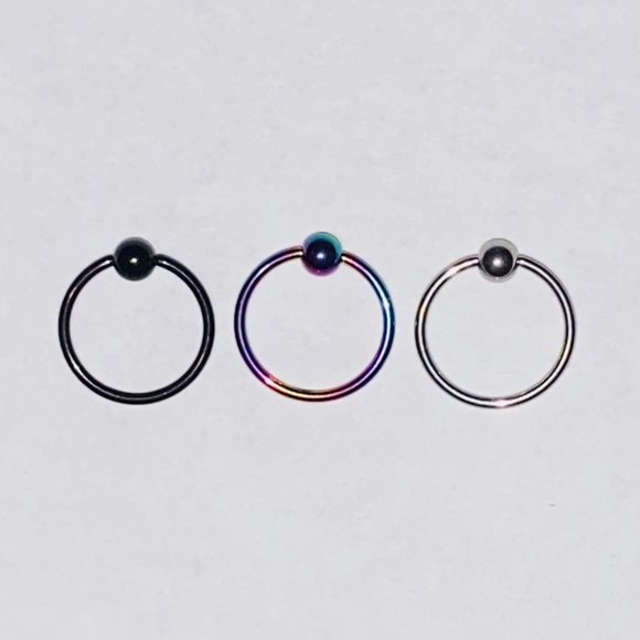 Captive Bead Ring Hoop 16g 13mm 1/2" Lip Ear Nose - Picture 4 of 6